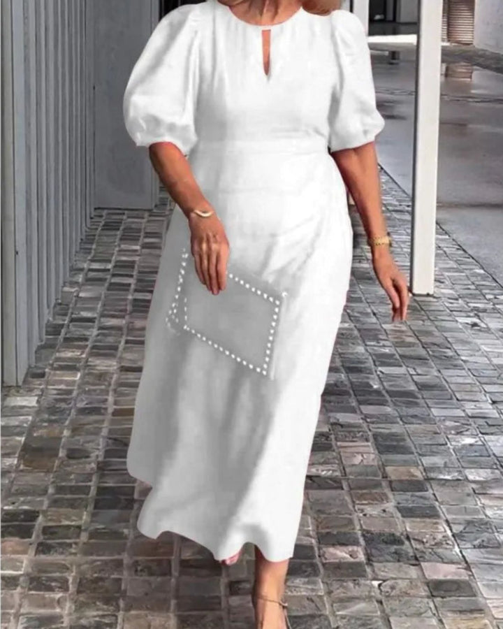 FIONA - ELEGANT DRESS OF COTTON AND LINEN ESSENCE
