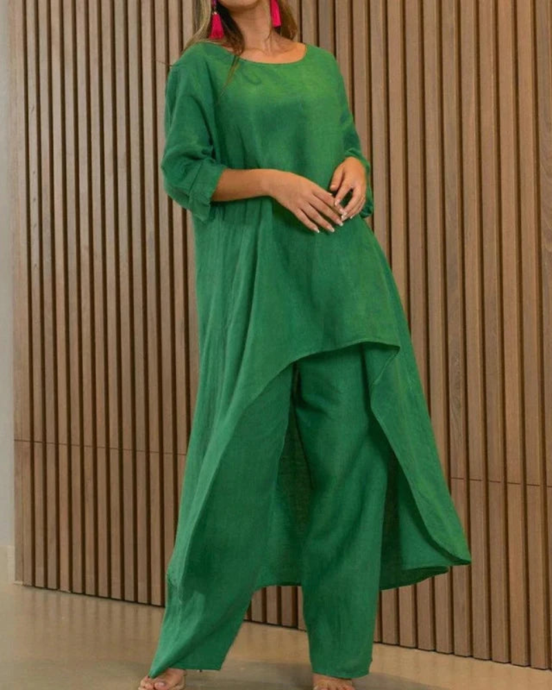 POLIAN - 2-PIECE COTTON AND LINEN SET