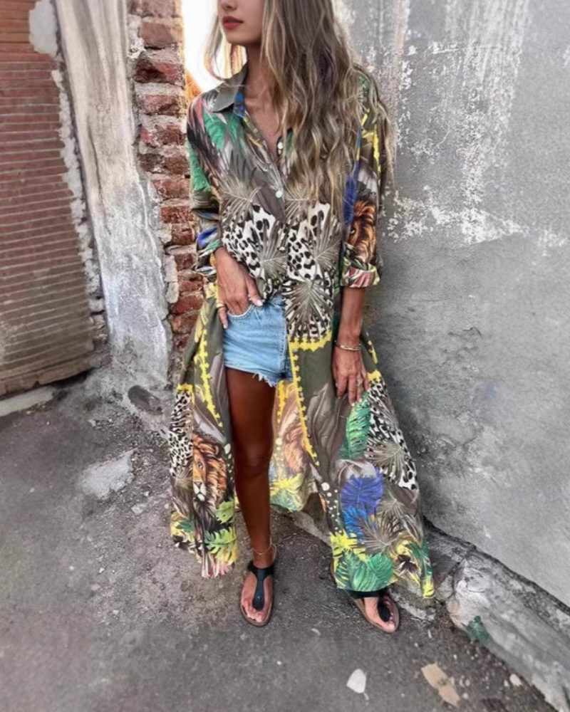 MAROVA – LONG SLEEVED PRINTED DRESS