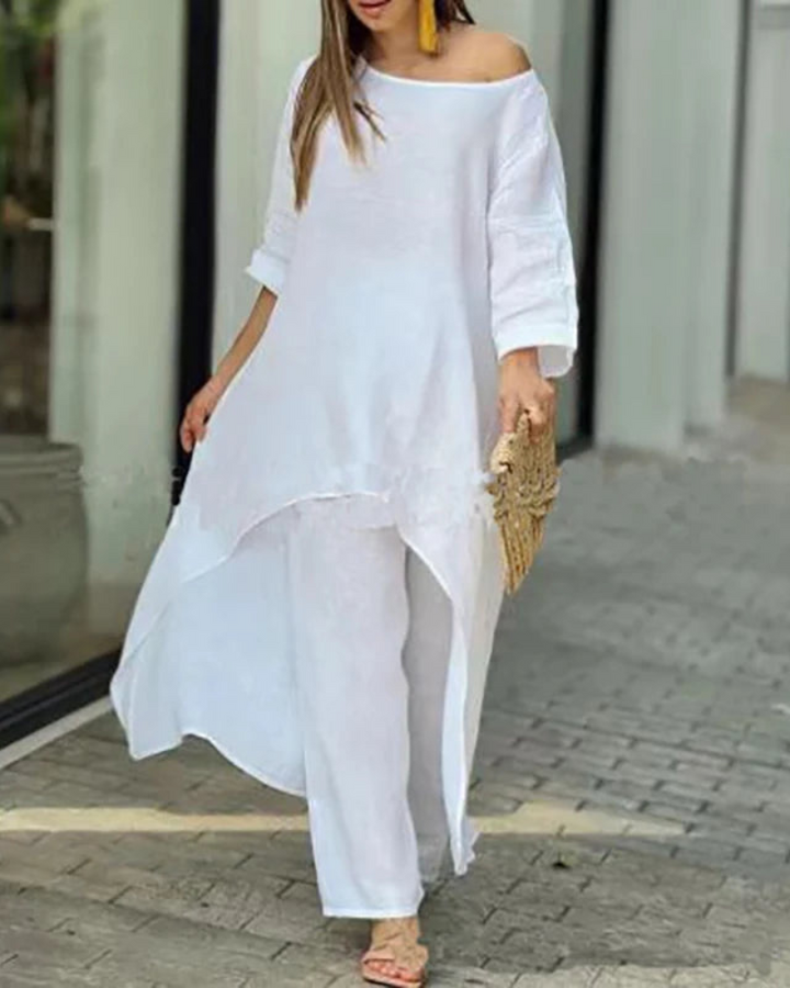 POLIAN - 2-PIECE COTTON AND LINEN SET