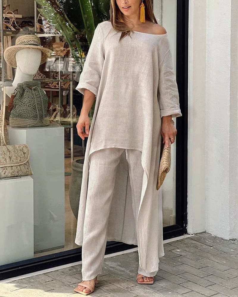 POLIAN - 2-PIECE COTTON AND LINEN SET