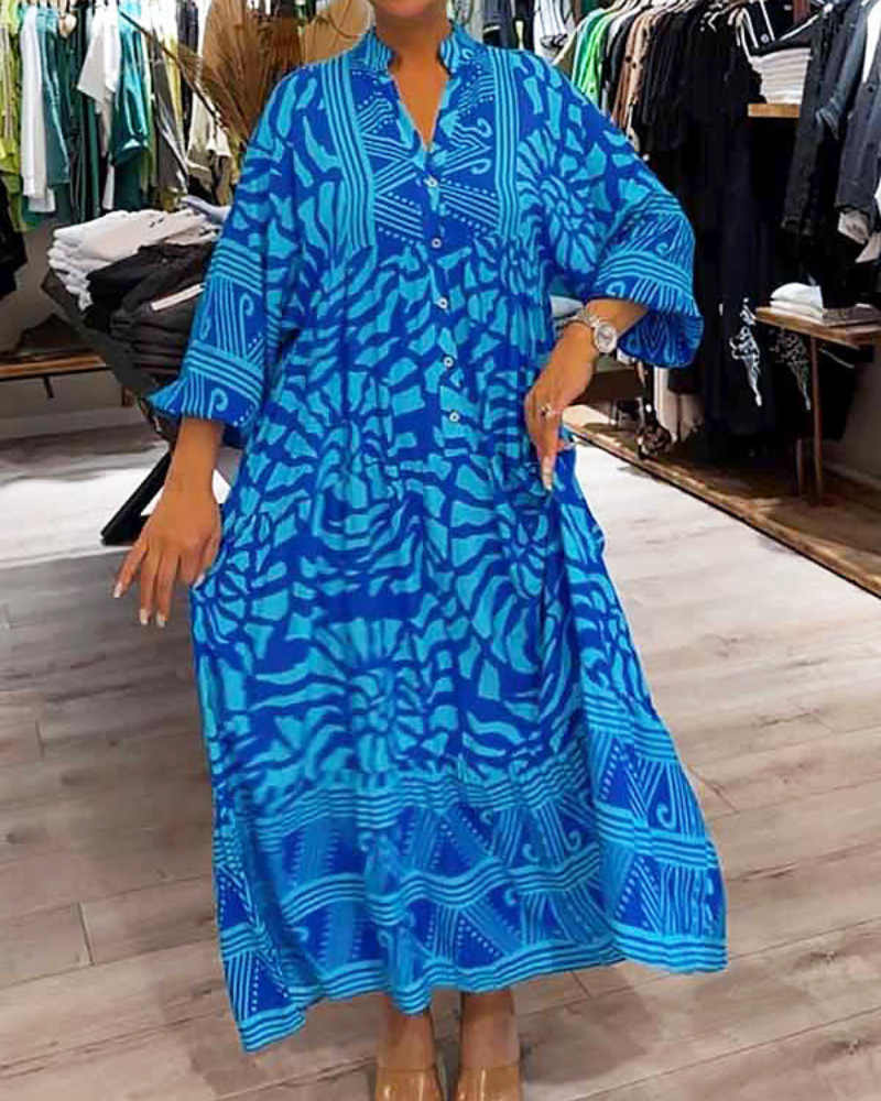 LENARA - Wide Printed Dress