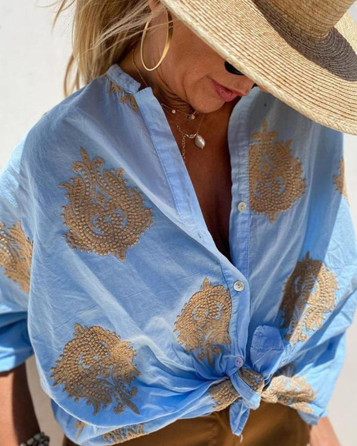 Lina – Blouse with Elegant Embroidery