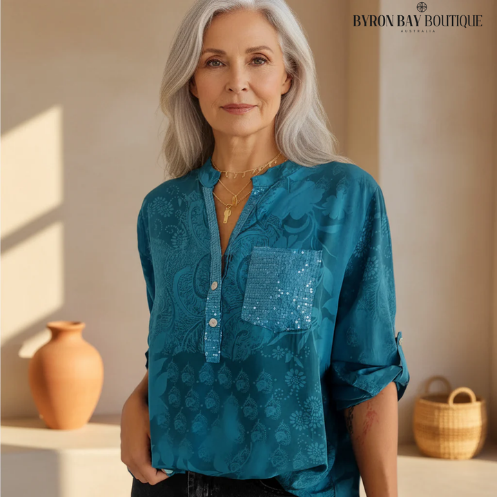 Thalina - Embellished Pocket Blouse