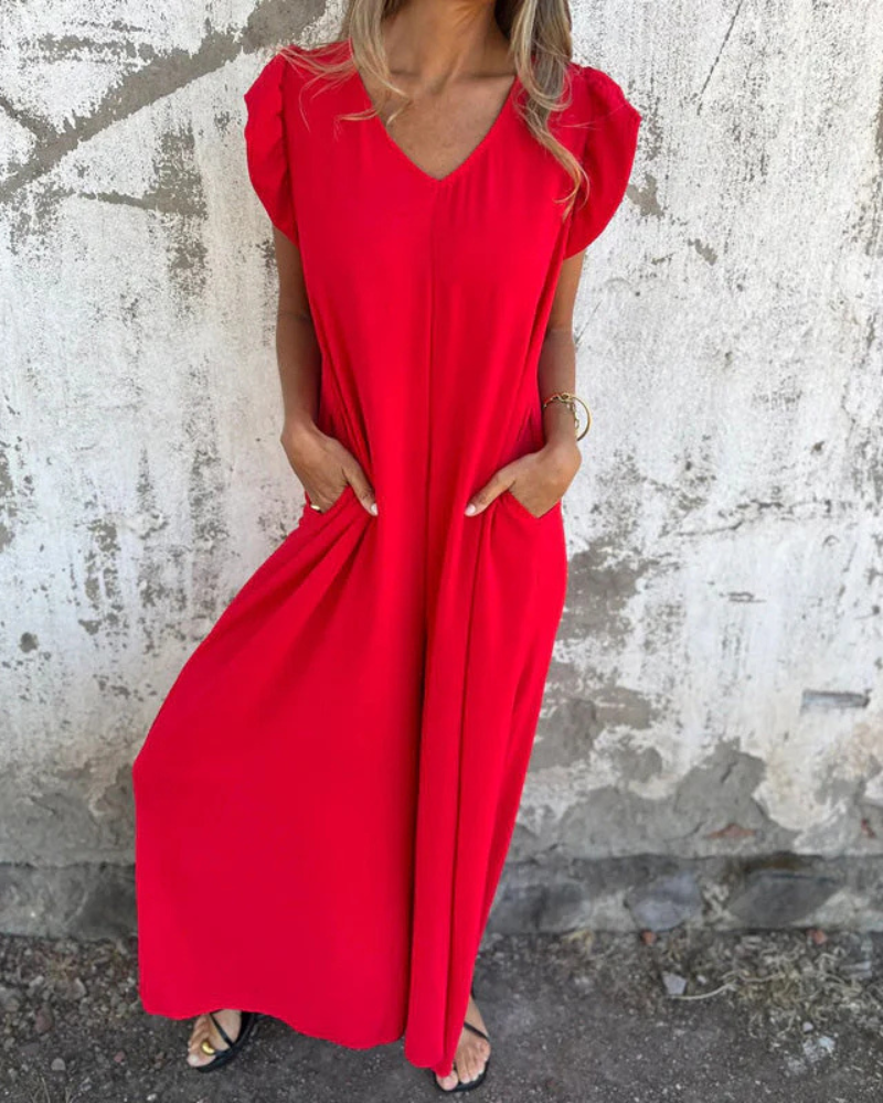 MARMARELA – CASUAL JUMPSUIT WITH V-NECK