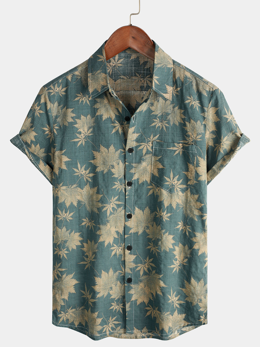 Cotton Hawaiian Shirt with Short Sleeves