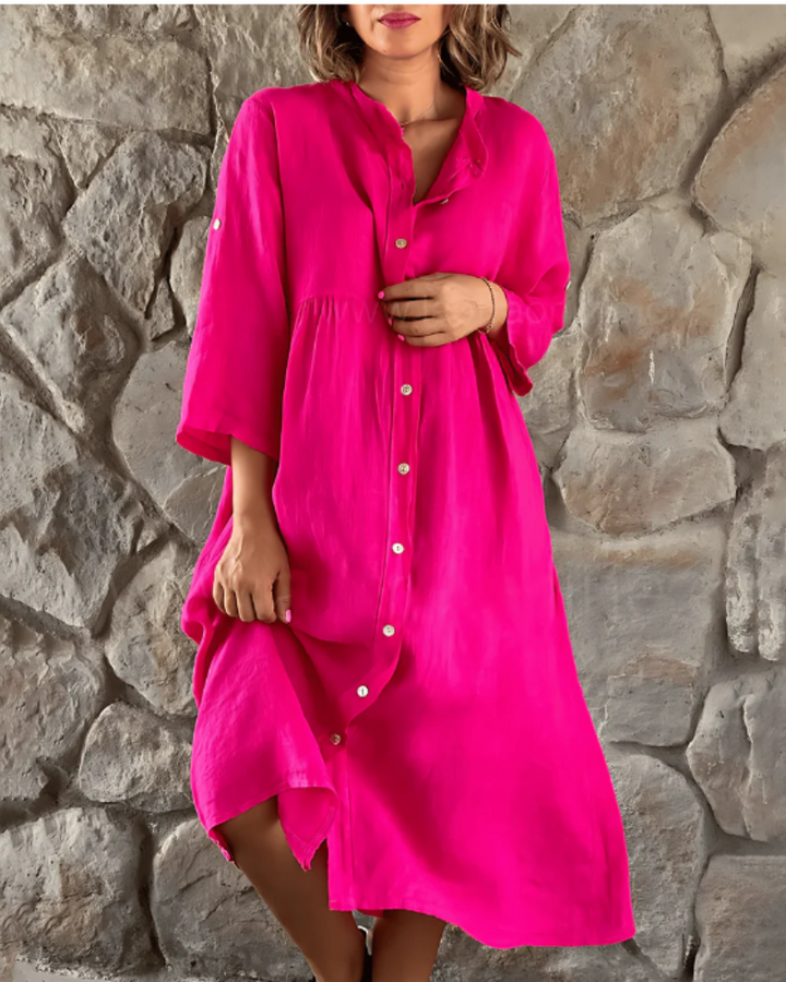 ADARE - Casual Cotton and Linen Dress