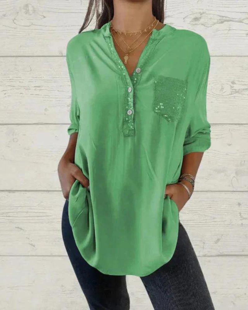 ELINE - ELEGANT V-NECK SHIRT
