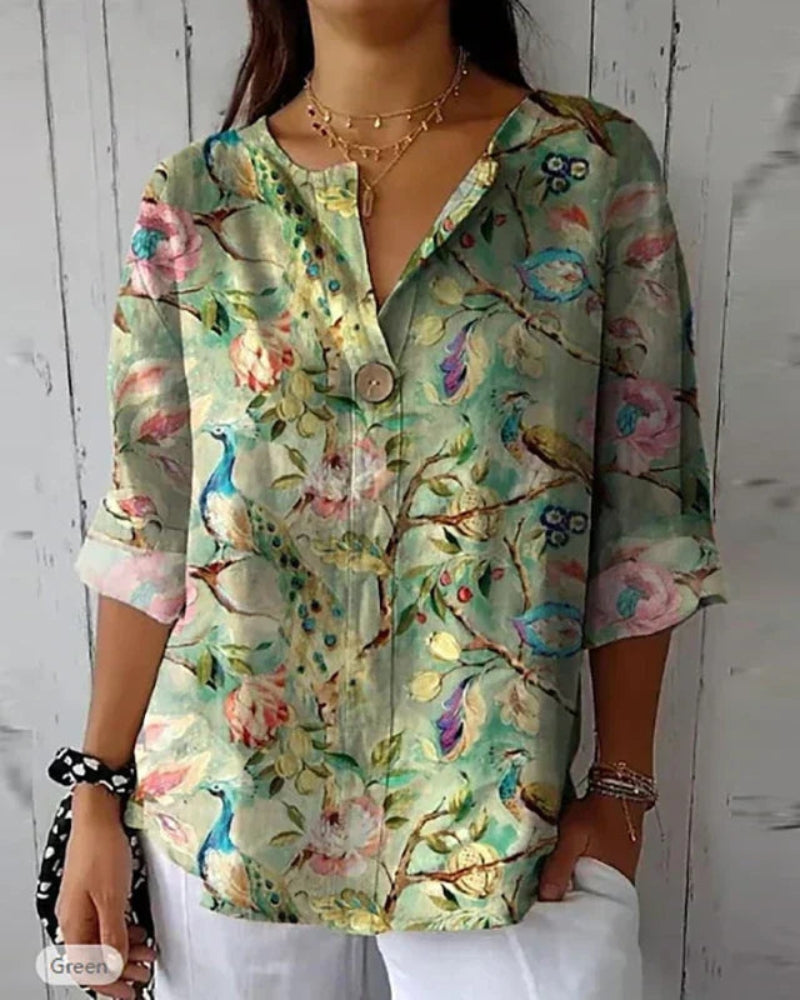HELEINA - VINTAGE BLOUSE WITH FLOWERS
