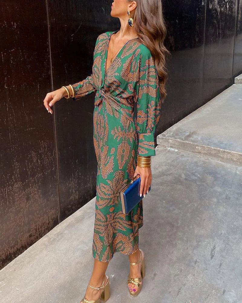 Dineke - Chic Long Sleeve Floral Dress