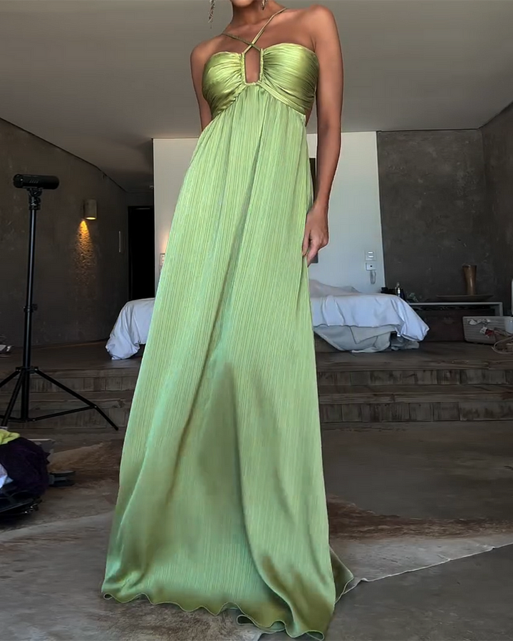 Sydney Luxe Boutique | Aurelia Cross-Strap Pleated Dress