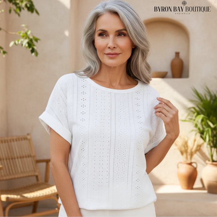 Orlena - Casual Eyelet Top