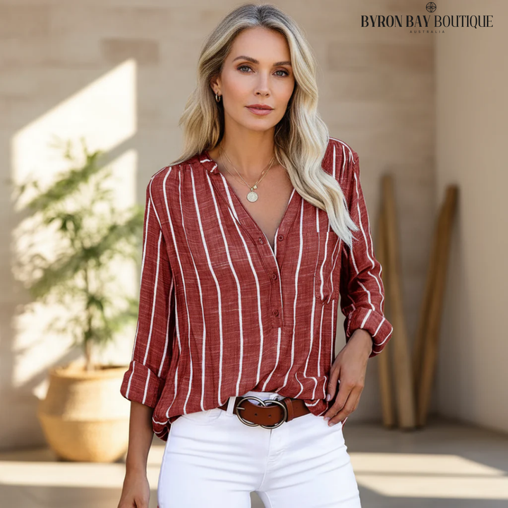 Lavendria - Striped Casual Blouse