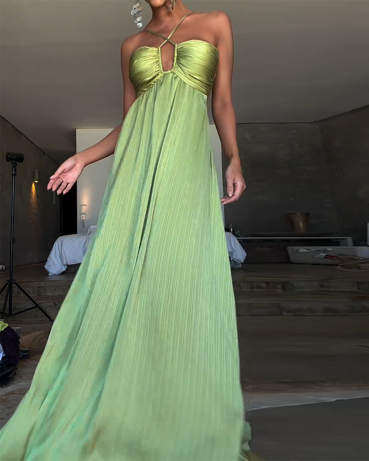 Sydney Luxe Boutique | Aurelia Cross-Strap Pleated Dress