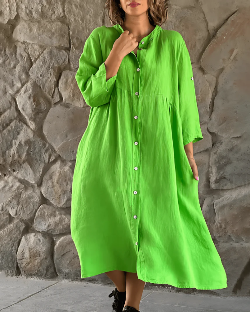 ADARE - Casual Cotton and Linen Dress