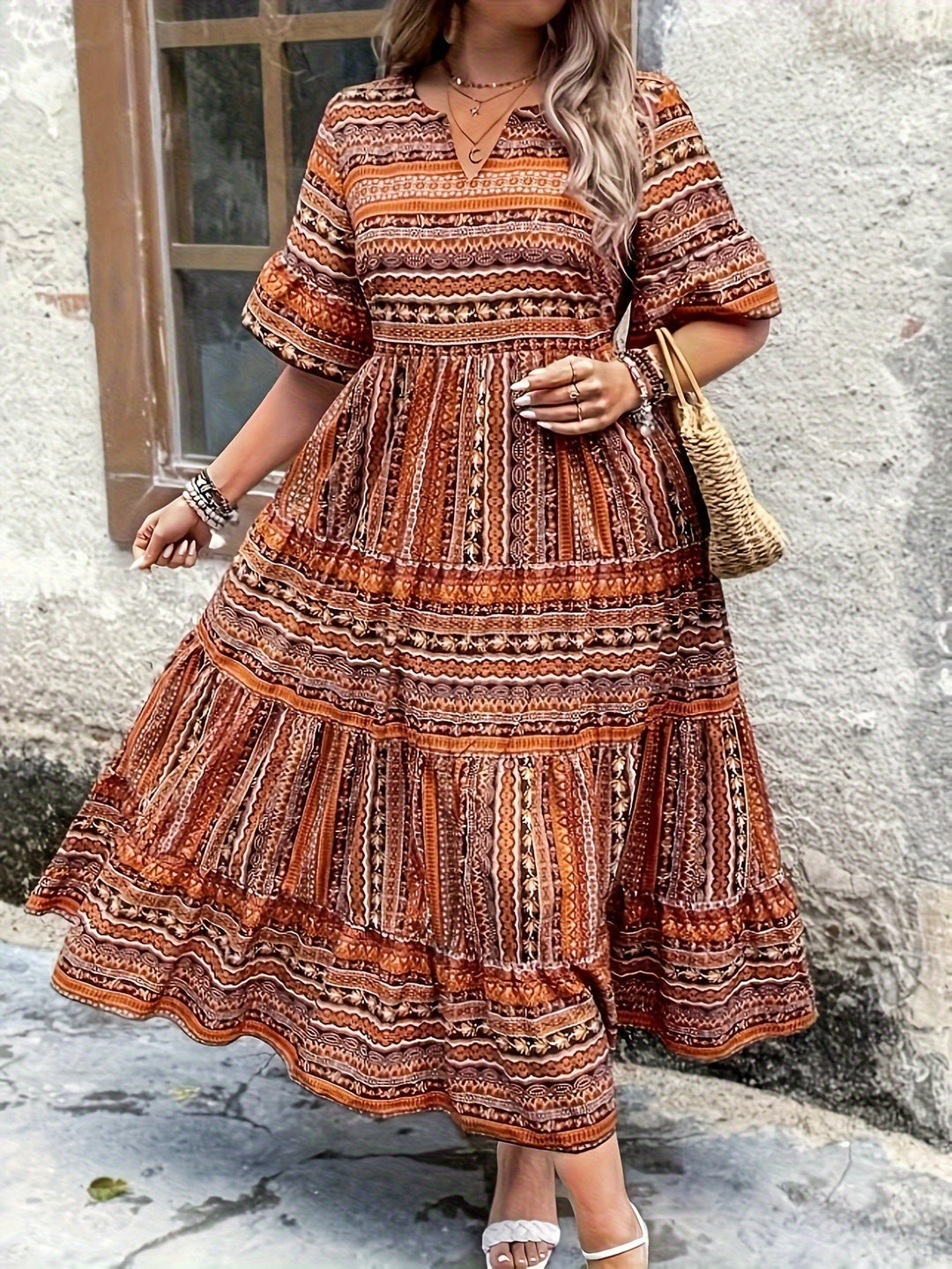 Joraine - Ethnic Flowy Dress