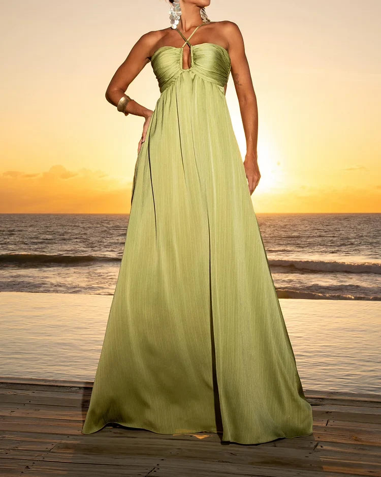 Sydney Luxe Boutique | Aurelia Cross-Strap Pleated Dress