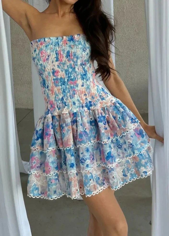 Kenza | Tiered Hem Strapless Sundress