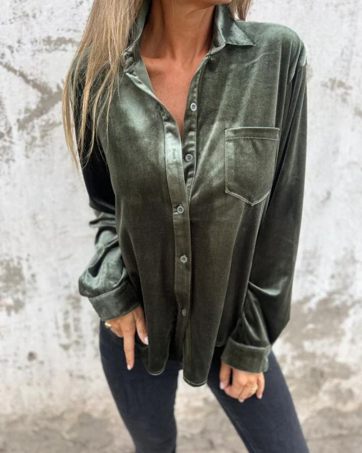 CATHERINE - ELEGANT VELVET BLOUSE