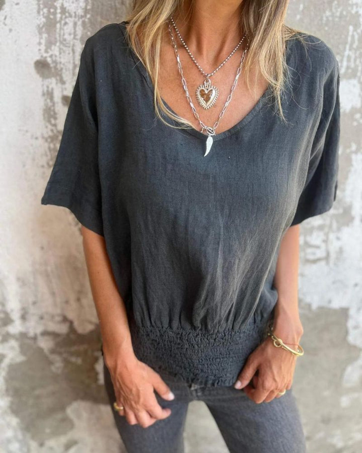 BOMIA - COMFORTABLE TAILORED T-SHIRT WITH V-NECK