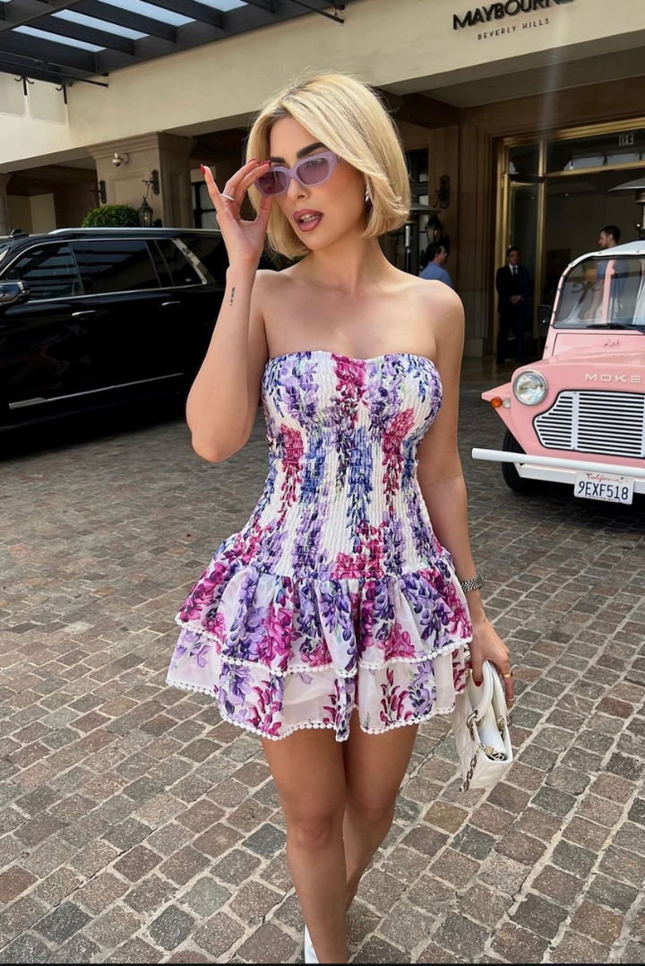 Sapphira | Ruffled Hem Strapless Dress