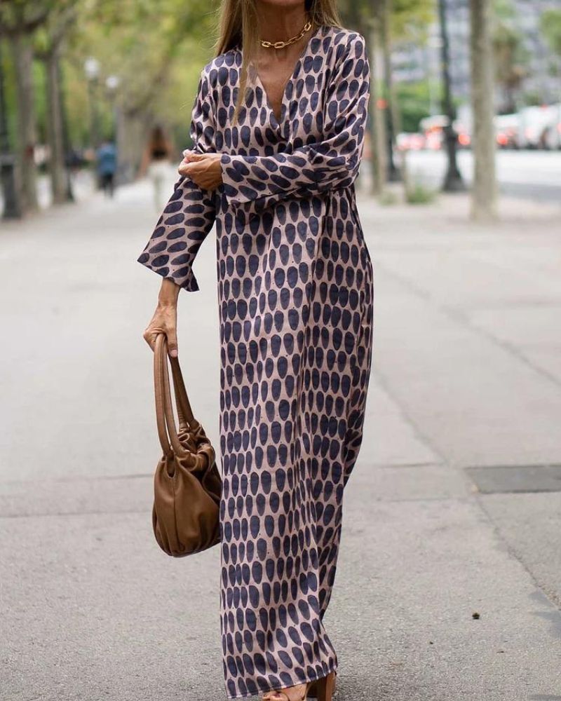 SOIRA - MAXI DRESS WITH OVAL PRINT