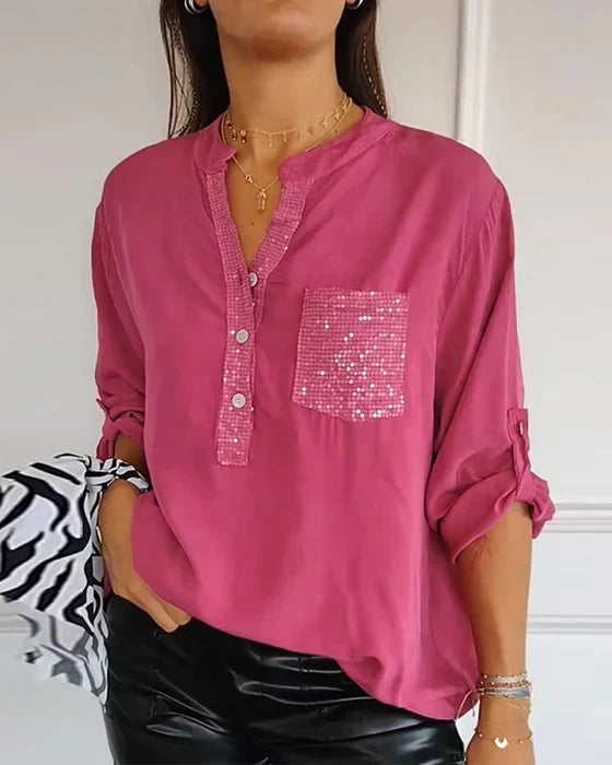 ELINE - ELEGANT V-NECK SHIRT