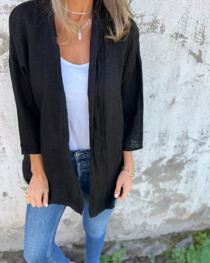SERANE - FINE VEST IN COTTON AND LINEN
