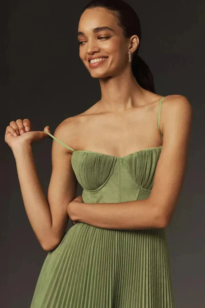 Marielle Pleated Tulle Midi Dress