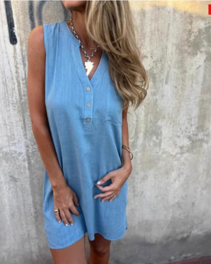 DAERA – BOHO DRESS WITH V-NECK