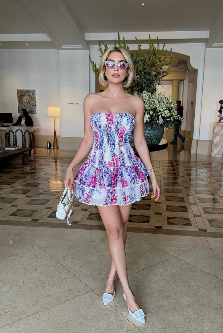 Sapphira | Ruffled Hem Strapless Dress