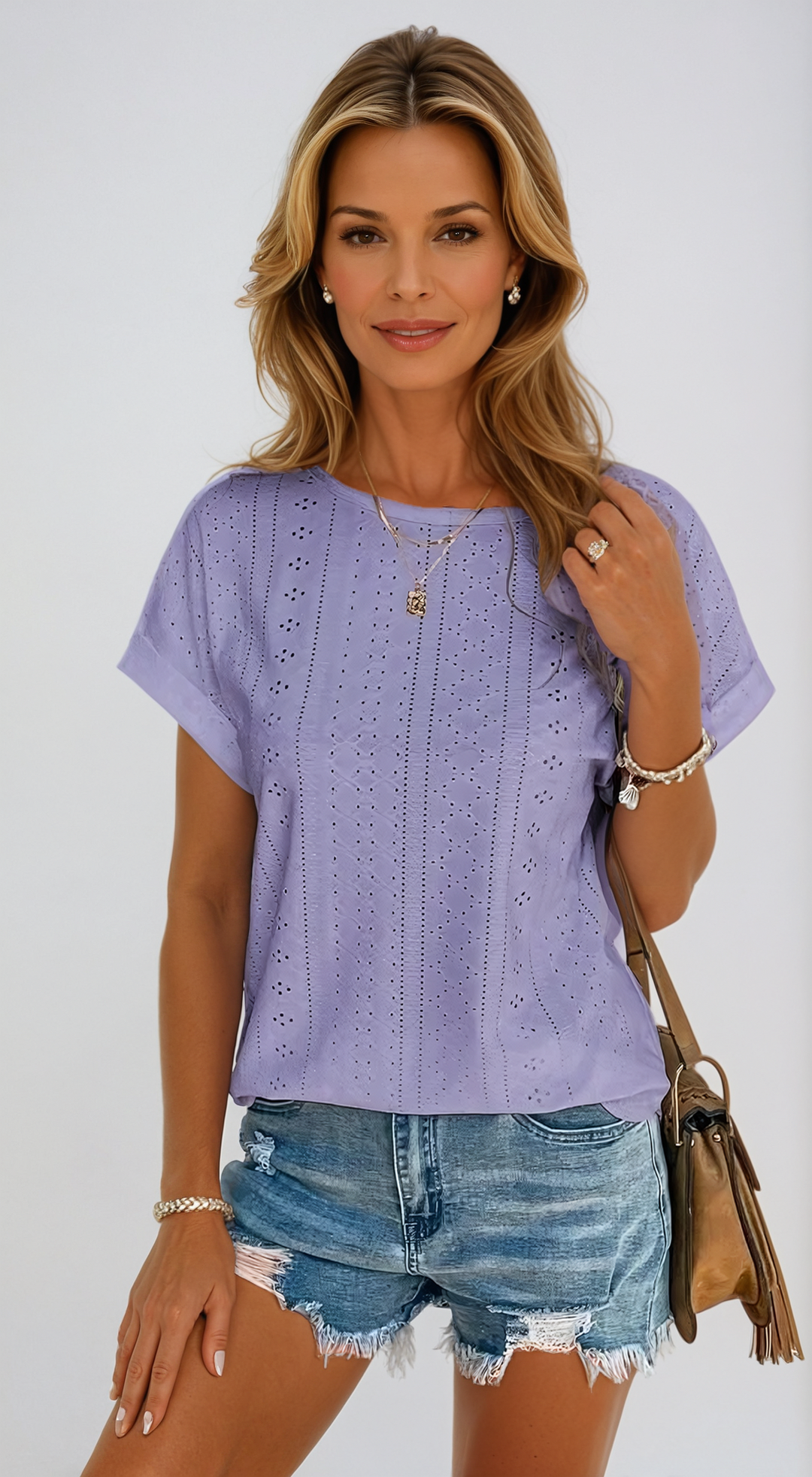 Orlena - Casual Eyelet Top