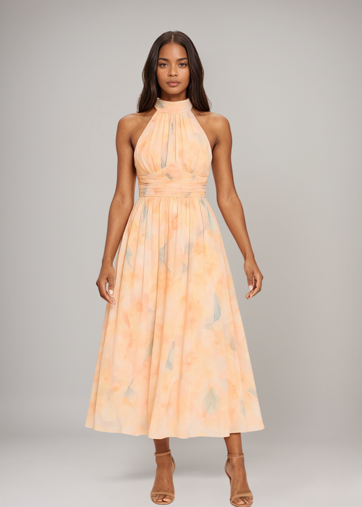 Elara Halterneck Maxi Dress