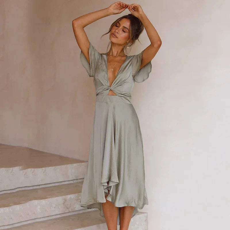 Clarice - Elegant Satin Dress
