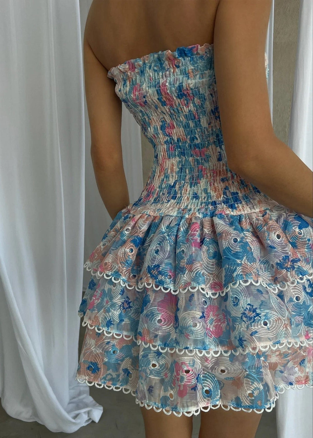 Kenza | Tiered Hem Strapless Sundress