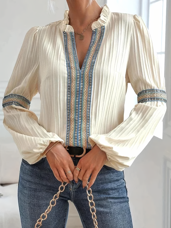 Renata - Stunning V-Neck Blouse