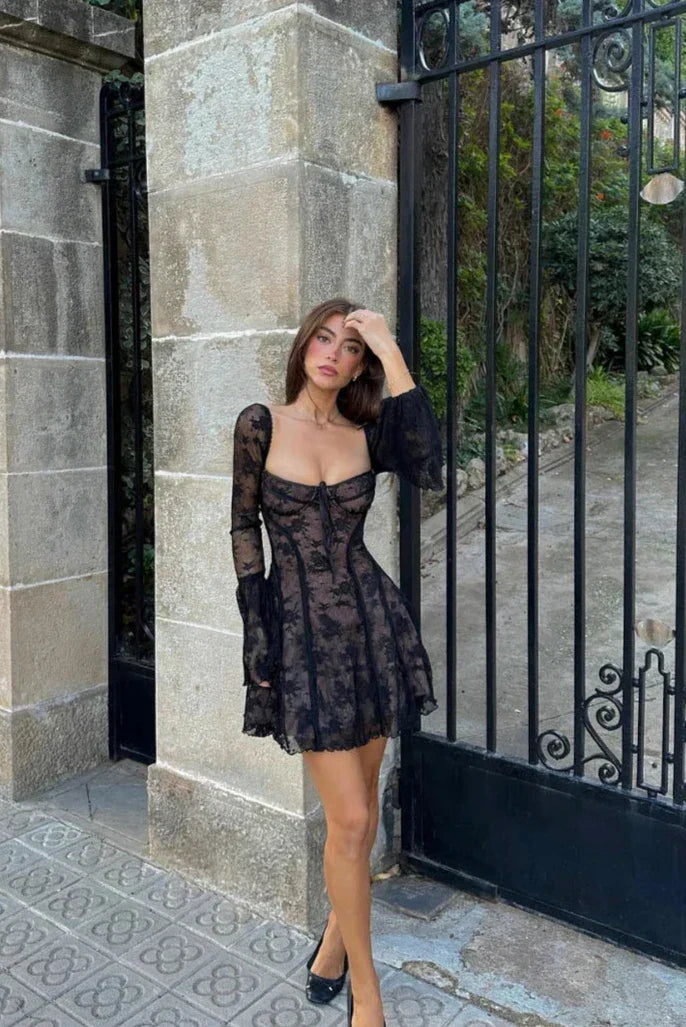 Belle | Floral Lace Mini Dress