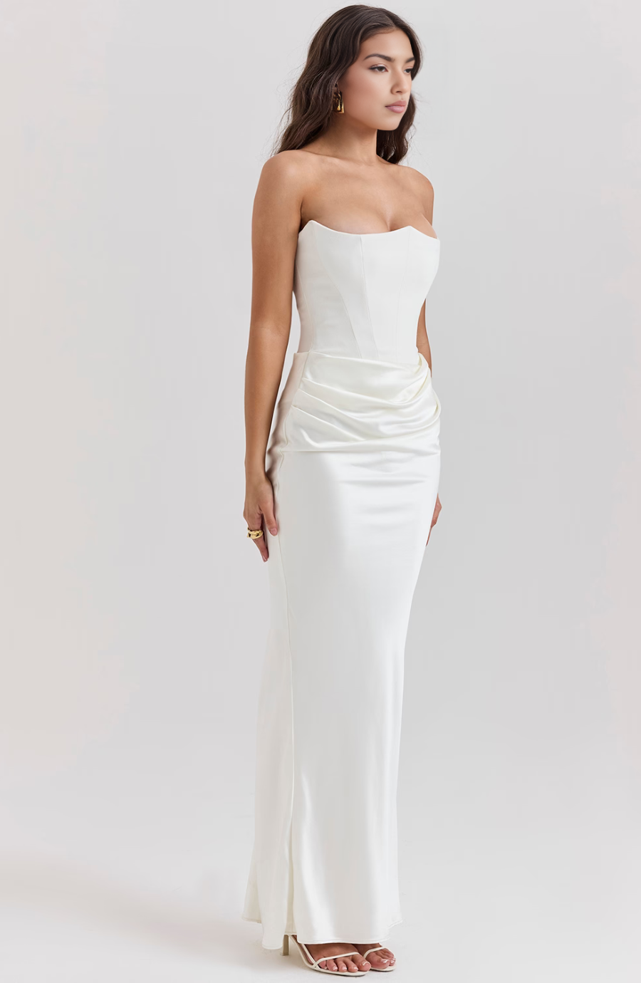 Kythira | Strapless Satin Dress