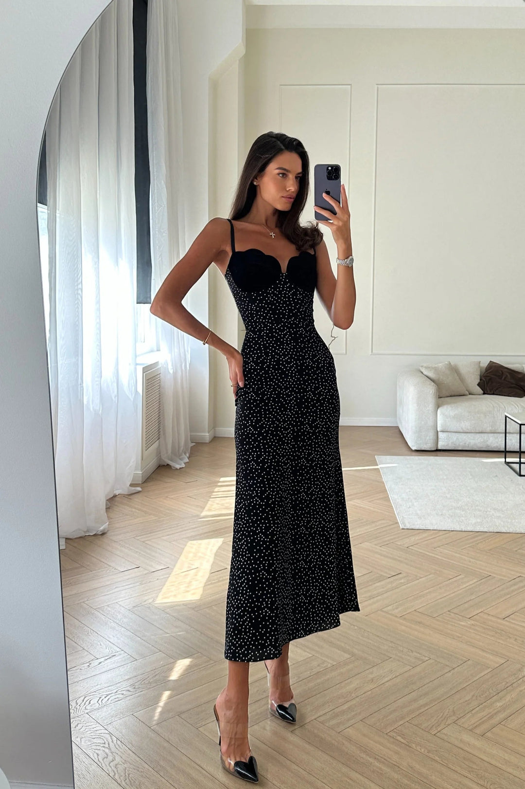 Aria - Black Midi Dress