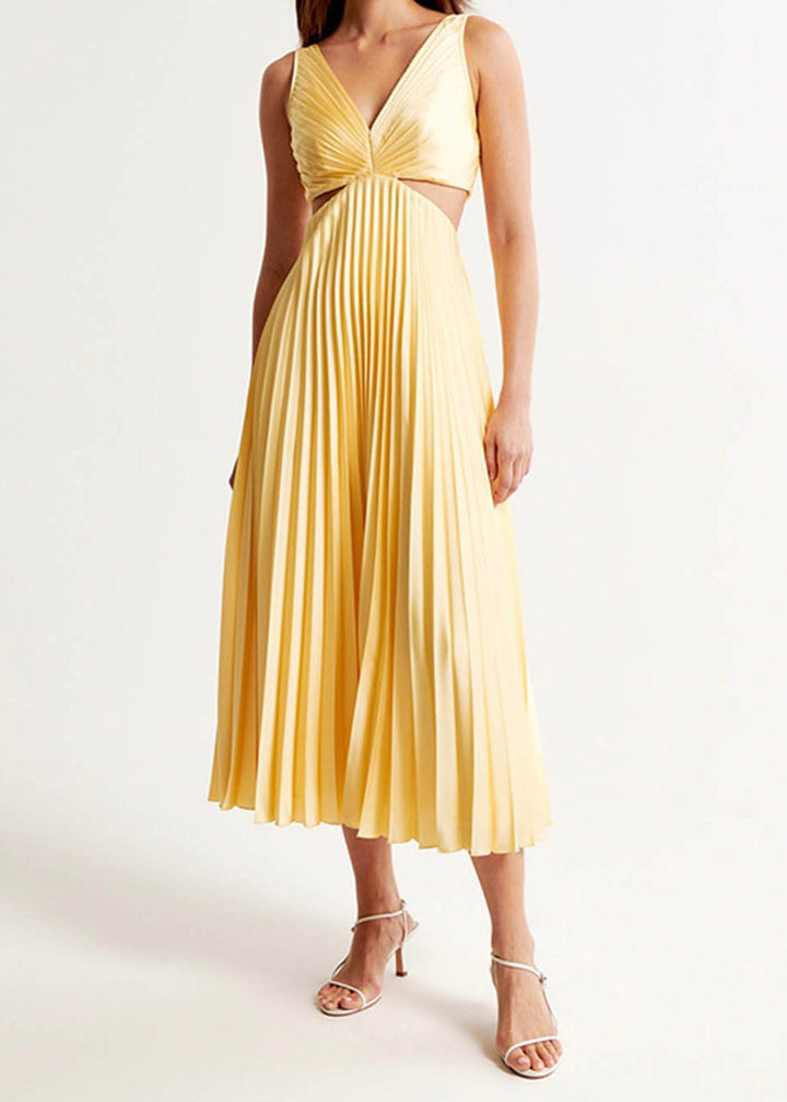 Marina - Long Pleated Dress
