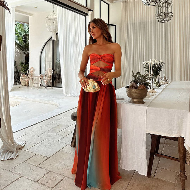 Sydney Luxe | Kaia Strapless Cut-Out Maxi Dress