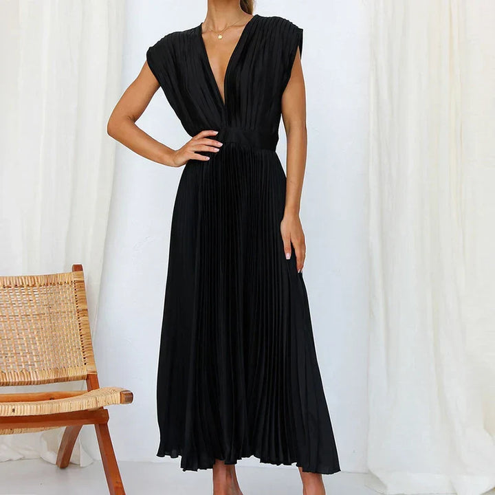 Sydney Luxe Boutique | Celeste Pleated Satin Dress
