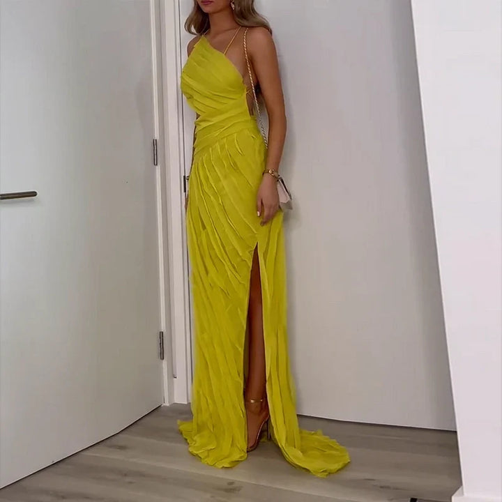 Sydney Luxe Boutique | Isla Pleated One-Shoulder Maxi Dress