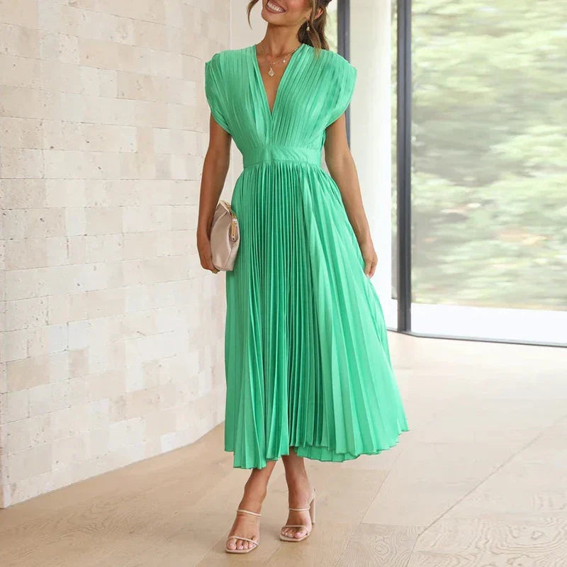 Sydney Luxe Boutique | Celeste Pleated Satin Dress