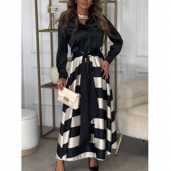 Sydney Luxe Boutique | Maribel Striped Shirt Maxi Dress