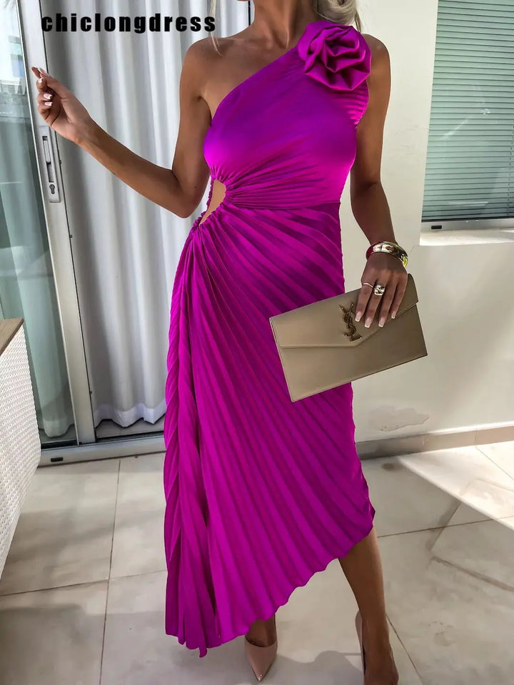 Sydney Luxe | Aurelia Pleated Asymmetrical Dress