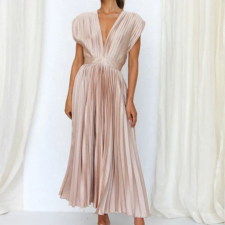Sydney Luxe Boutique | Celeste Pleated Satin Dress