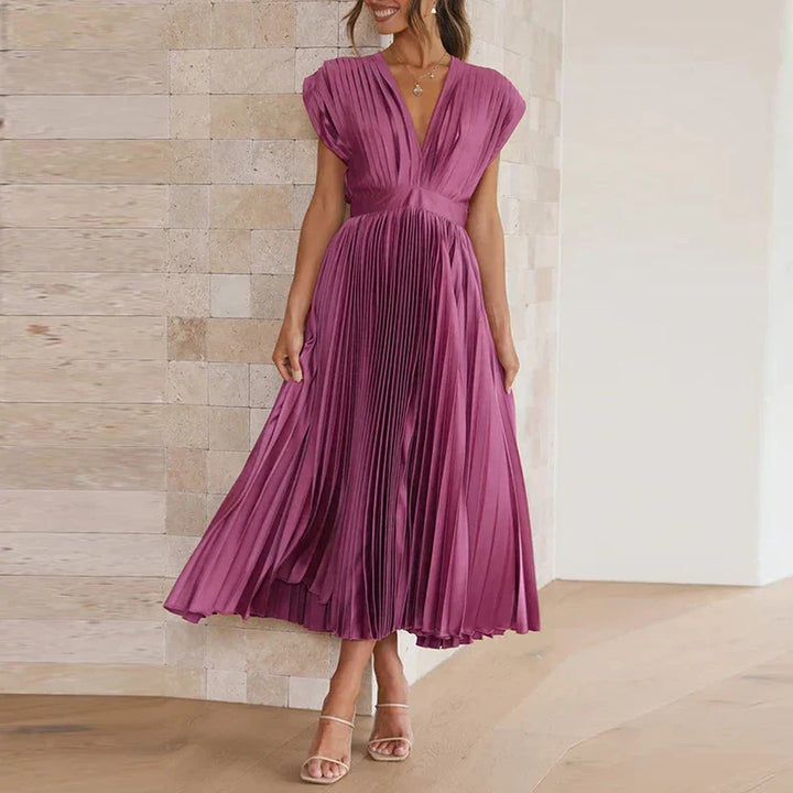 Sydney Luxe Boutique | Celeste Pleated Satin Dress