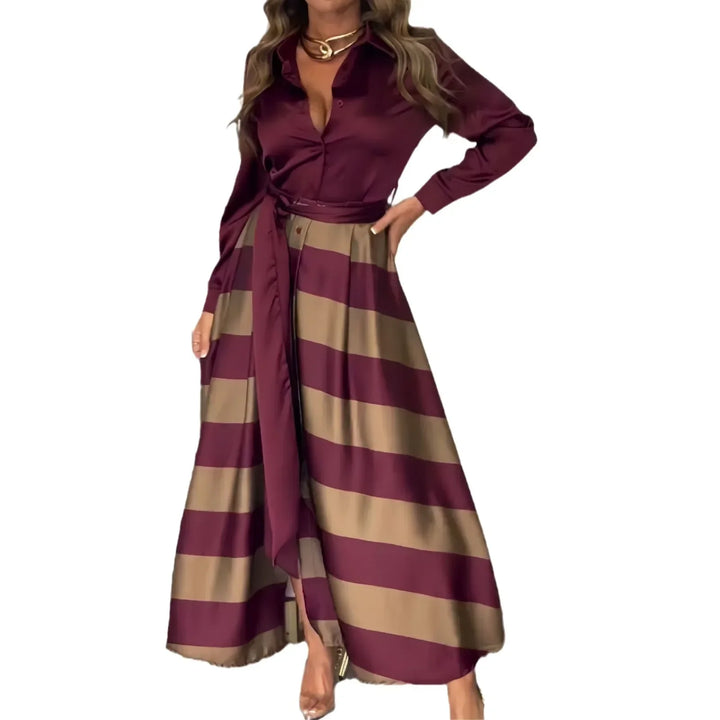 Sydney Luxe Boutique | Maribel Striped Shirt Maxi Dress