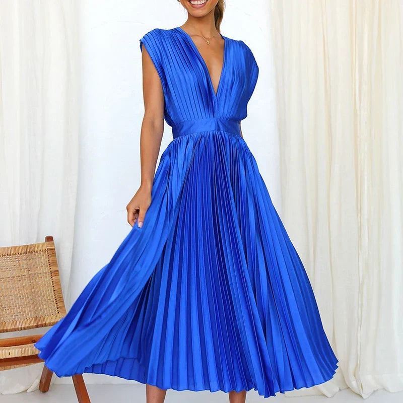 Sydney Luxe Boutique | Celeste Pleated Satin Dress